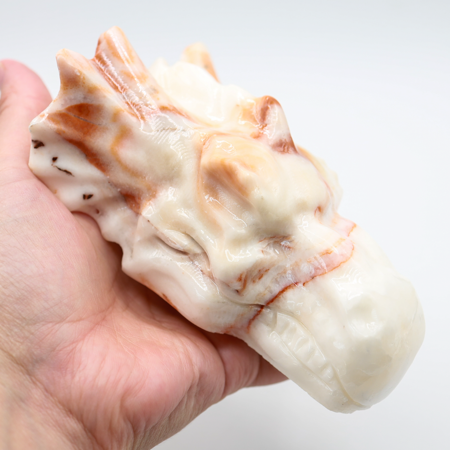 Red Banded Calcite Dragon Head