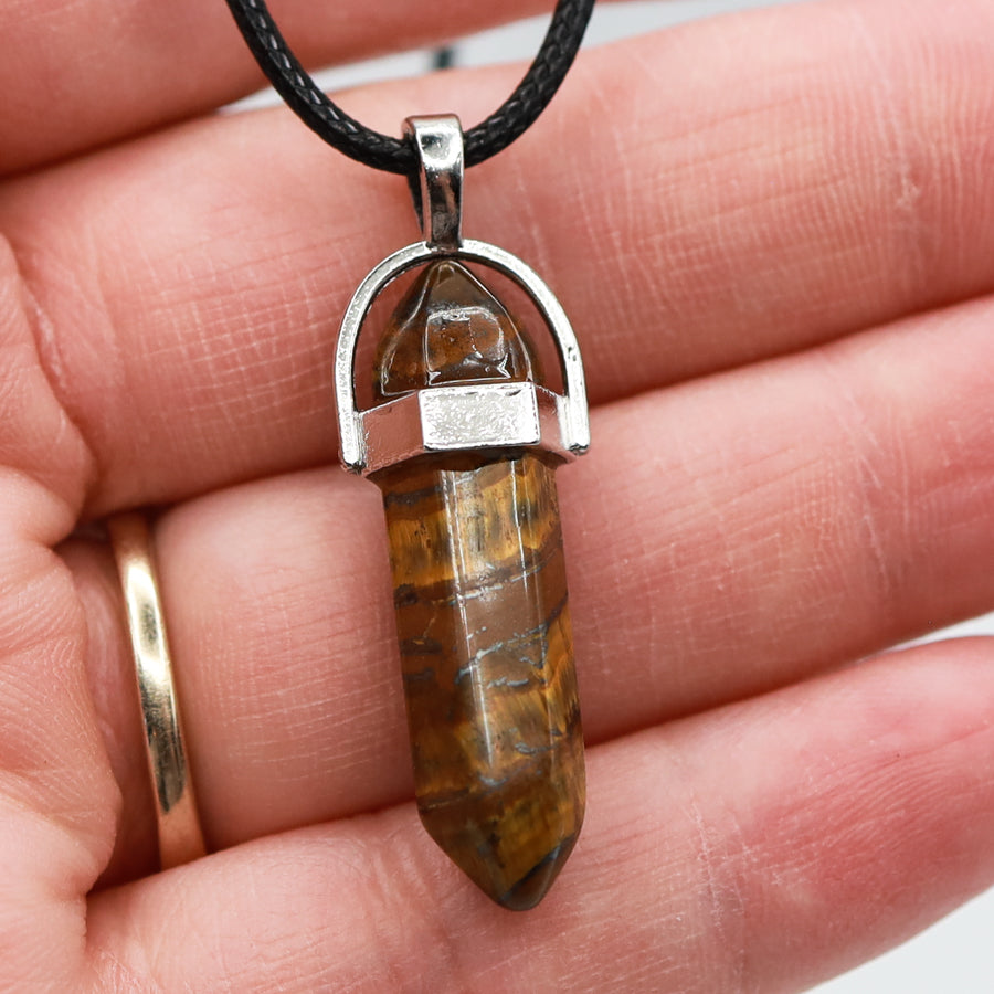 Double Terminated Crystal Pendant Necklace
