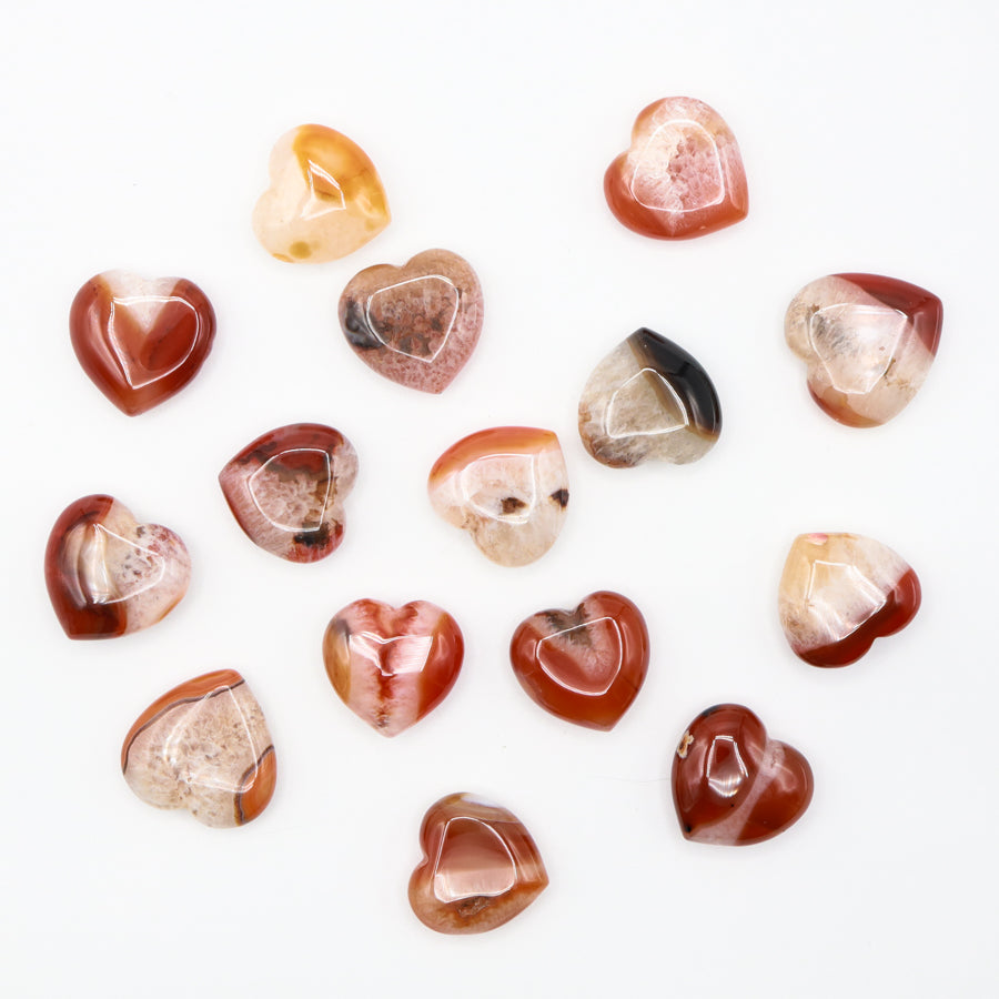 Carnelian Quartz Hearts