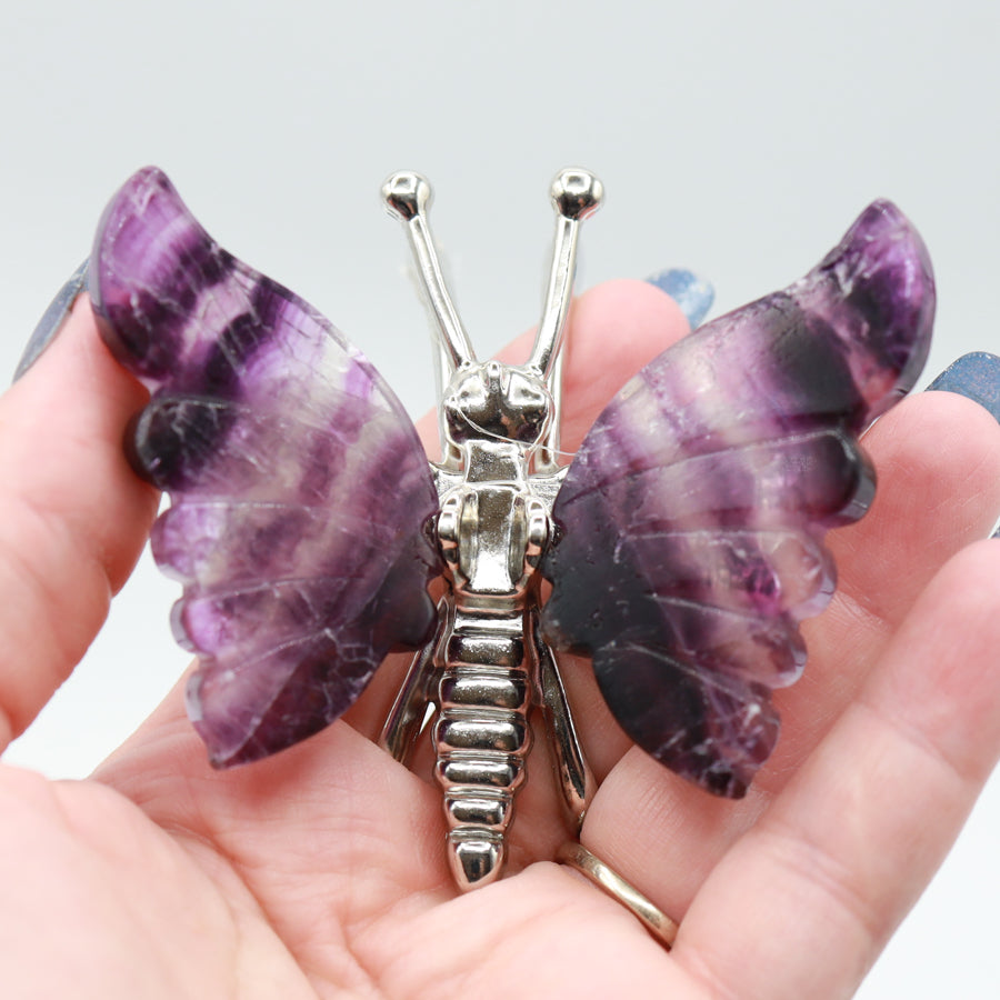 Rainbow Fluorite Freestanding Butterflies
