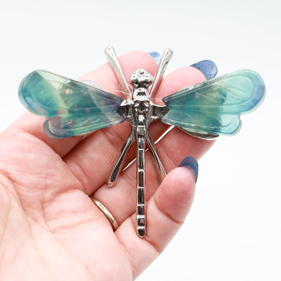 Rainbow Fluorite Freestanding Dragonfly