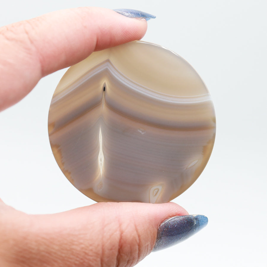 Gray Agate Worry Disc