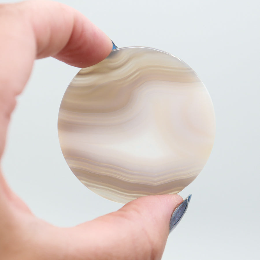 Gray Agate Worry Disc