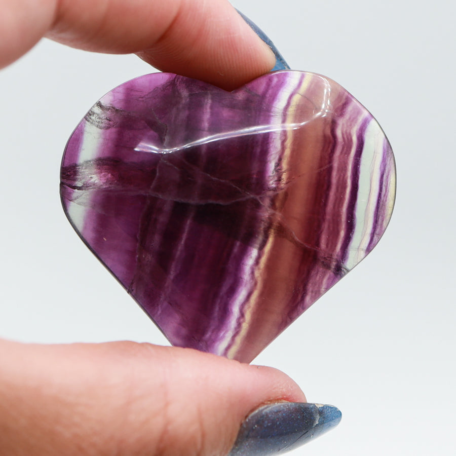 Rainbow Fluorite Hearts