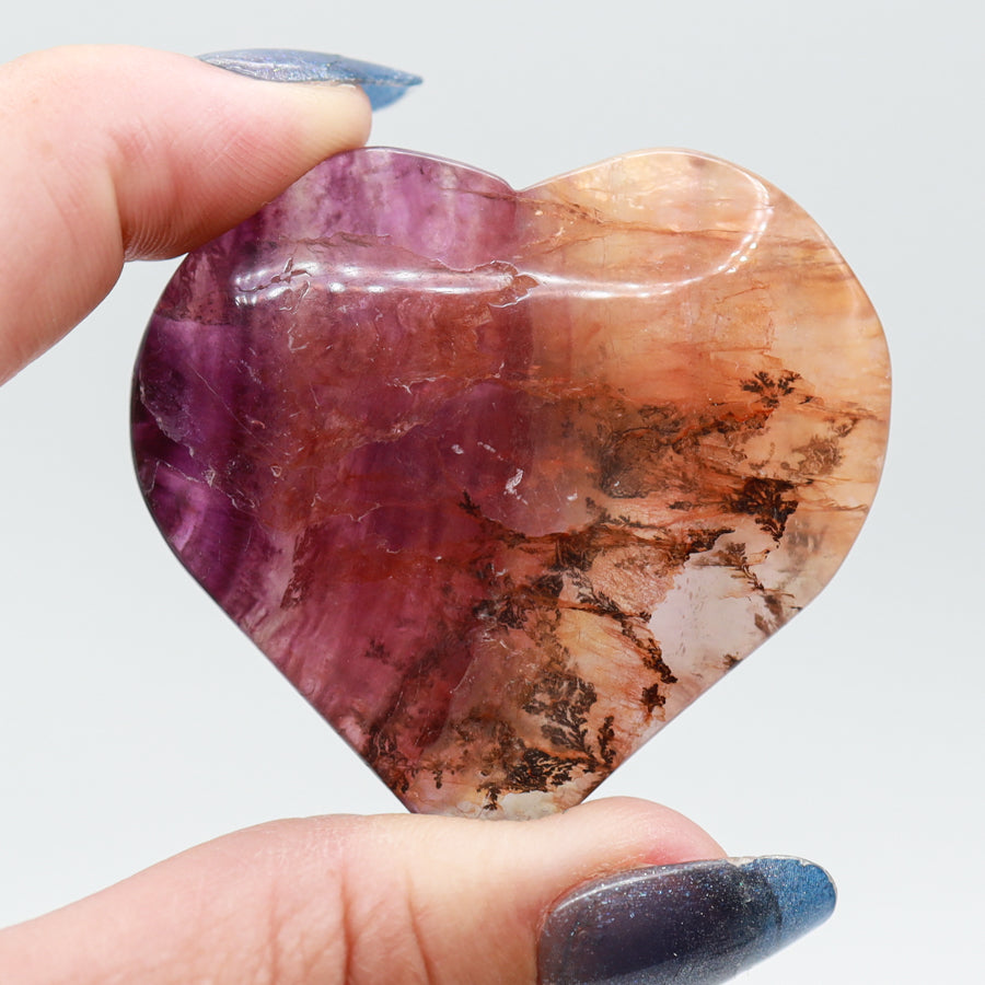 Rainbow Fluorite Hearts