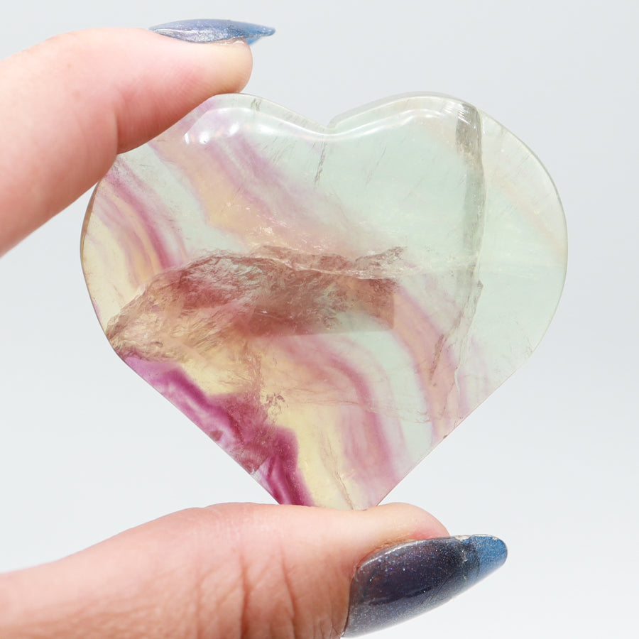Rainbow Fluorite Hearts