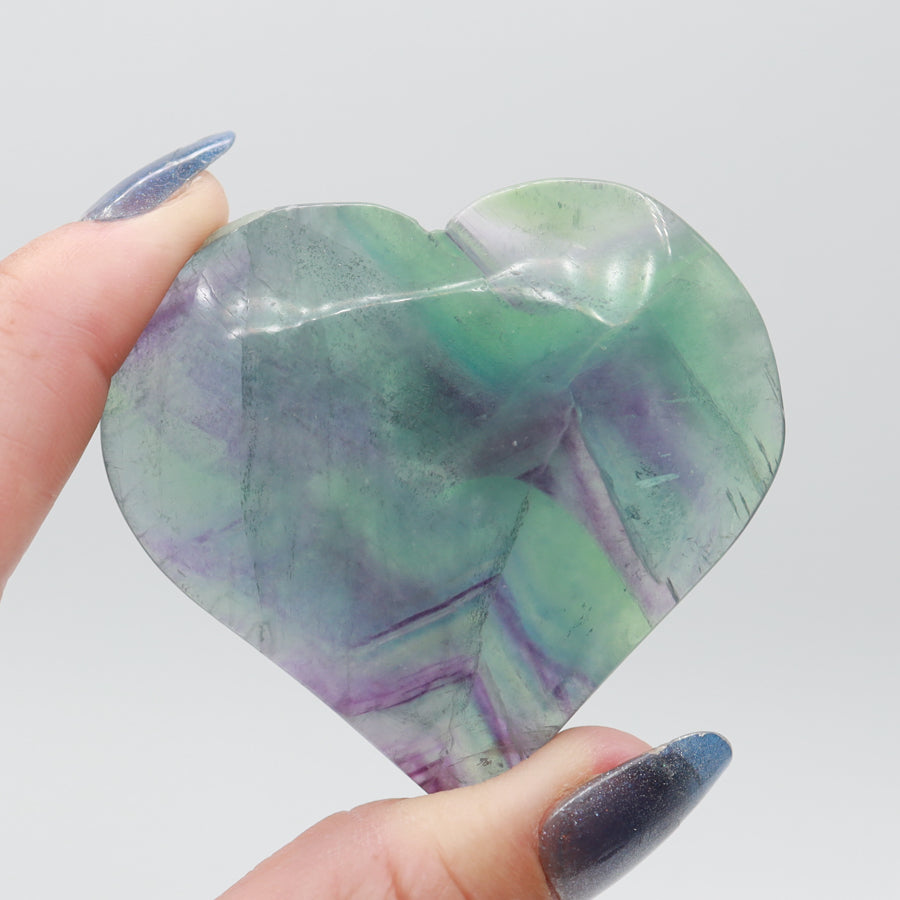Rainbow Fluorite Hearts