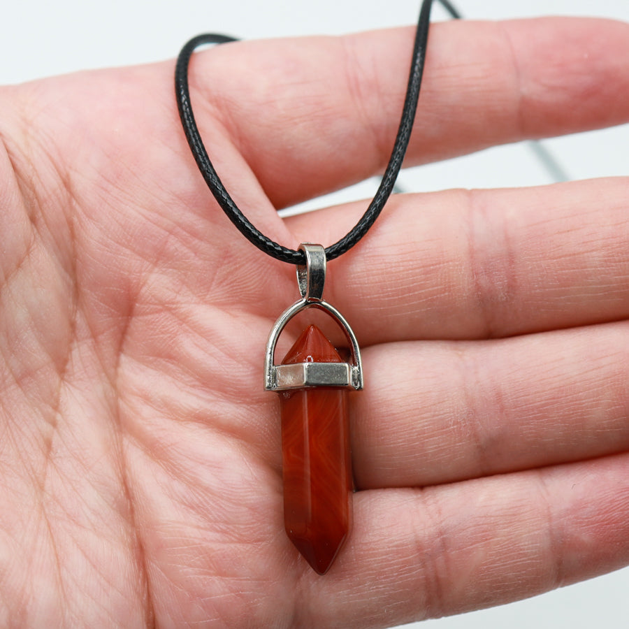 Double Terminated Crystal Pendant Necklace