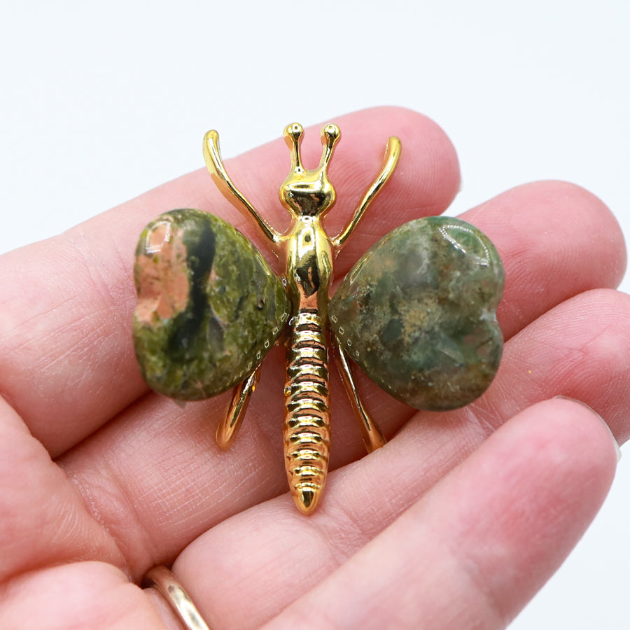 Unakite Heart Bug