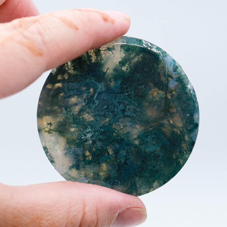 Moss Agate Worry Disc