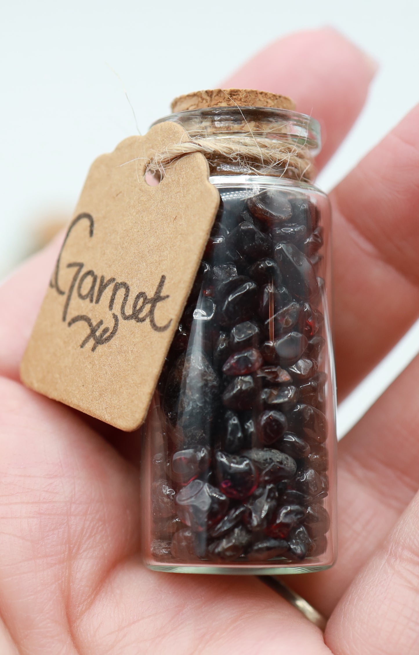 Garnet Crystal Chip Jar