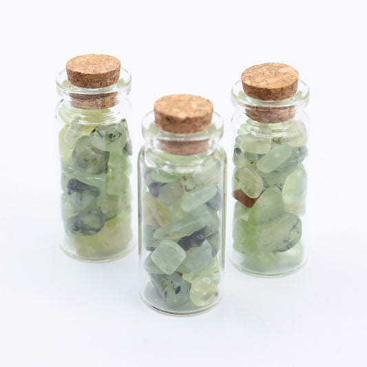 Prehnite Crystal Chip Jar