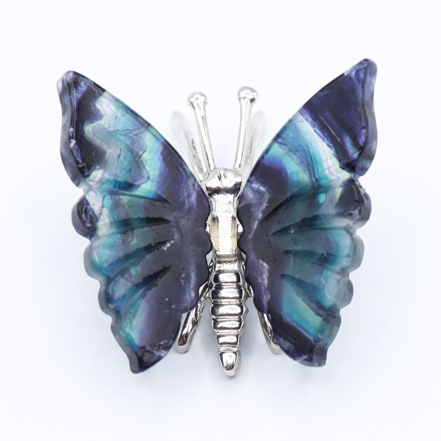 Rainbow Fluorite Freestanding Butterflies