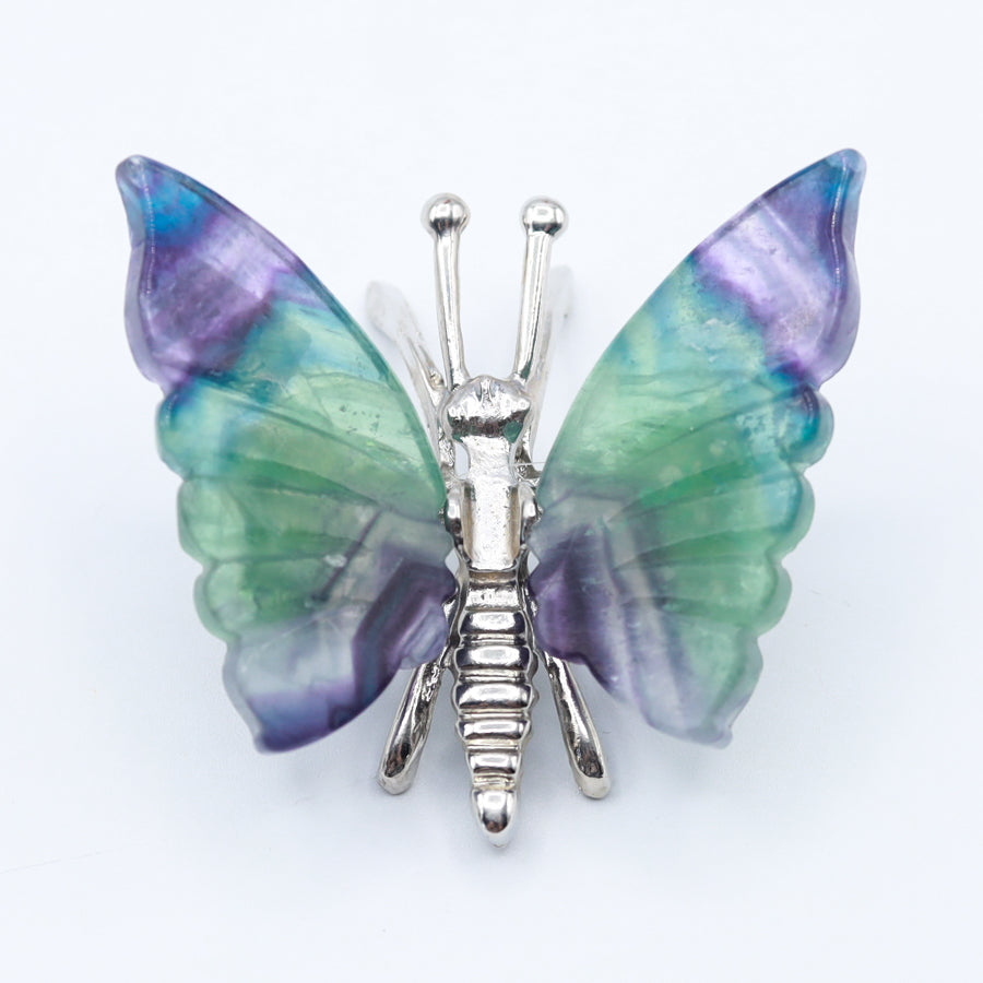 Rainbow Fluorite Freestanding Butterflies