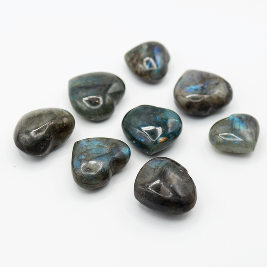 Large Flashy Labradorite Hearts