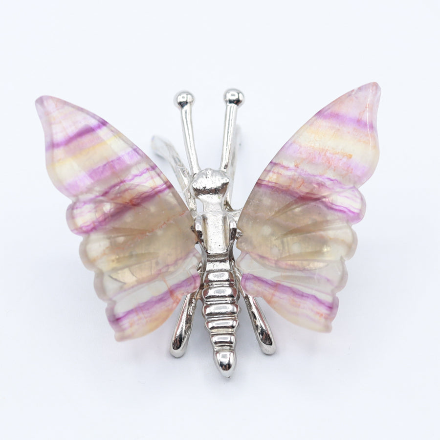 Rainbow Fluorite Freestanding Butterflies