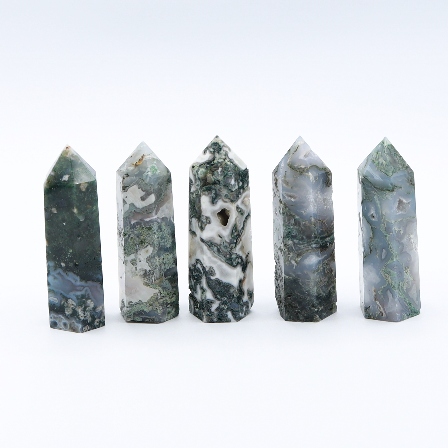 Medium Moss Agate Tower