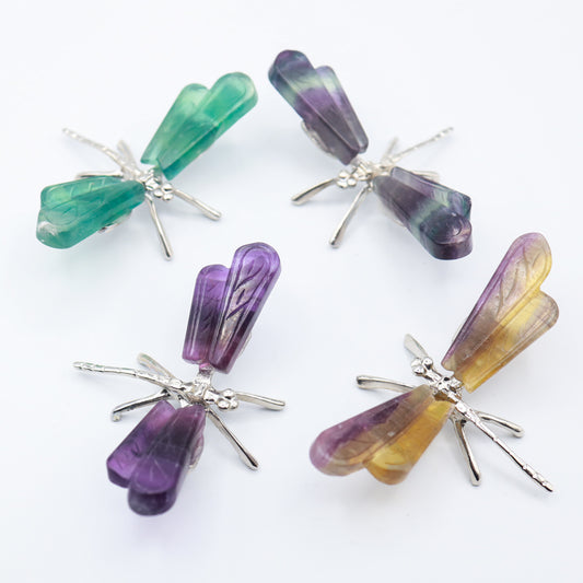 Rainbow Fluorite Freestanding Dragonfly