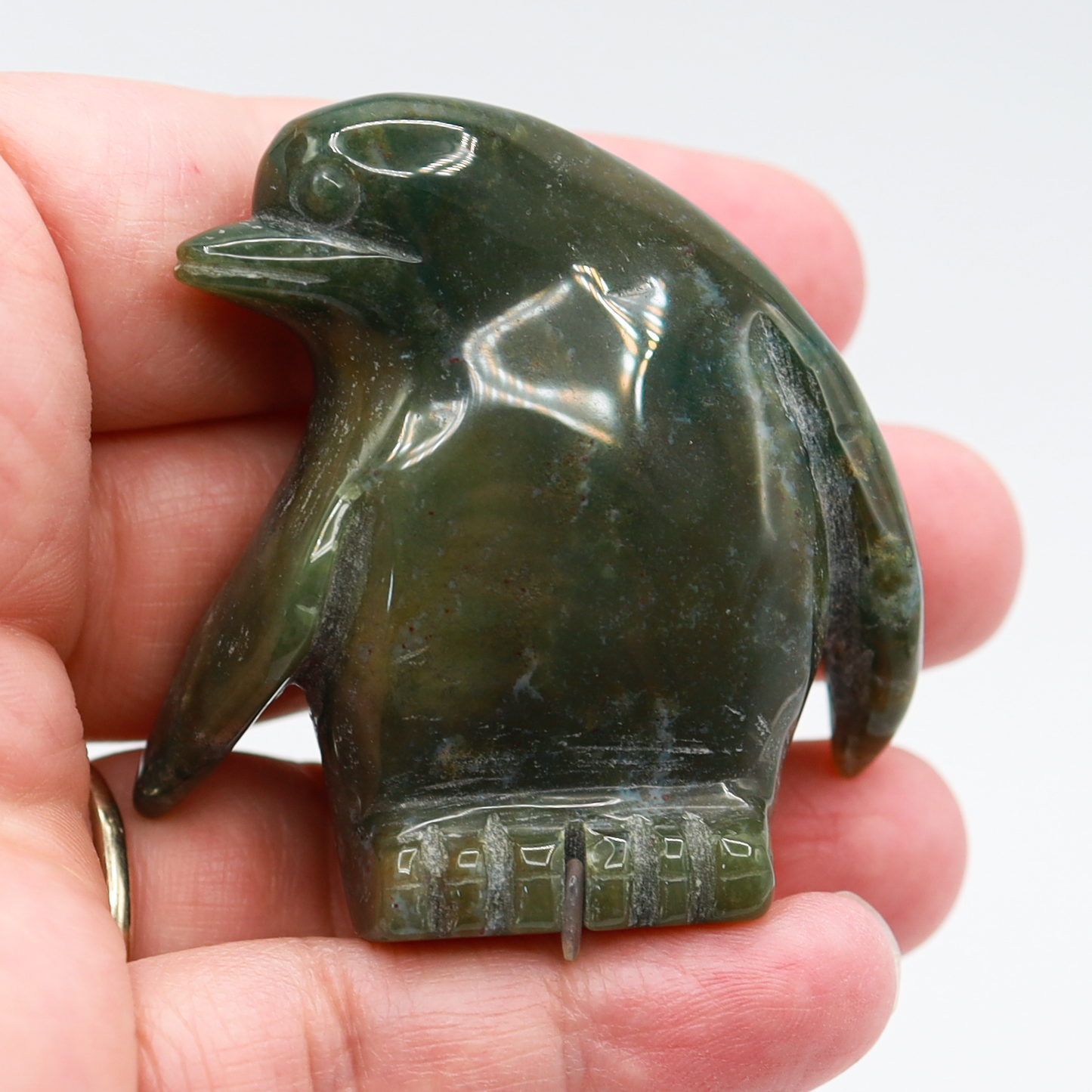 Ocean Jasper Penguin Carving