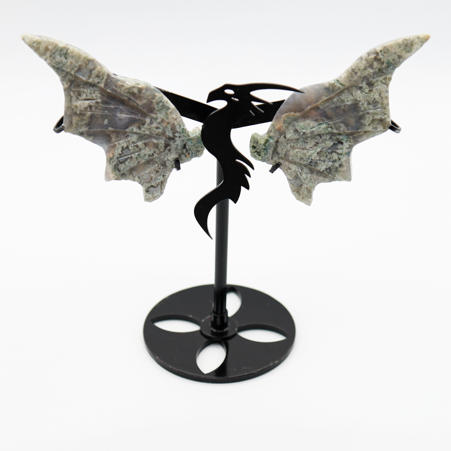 Moss Agate Dragon Wings