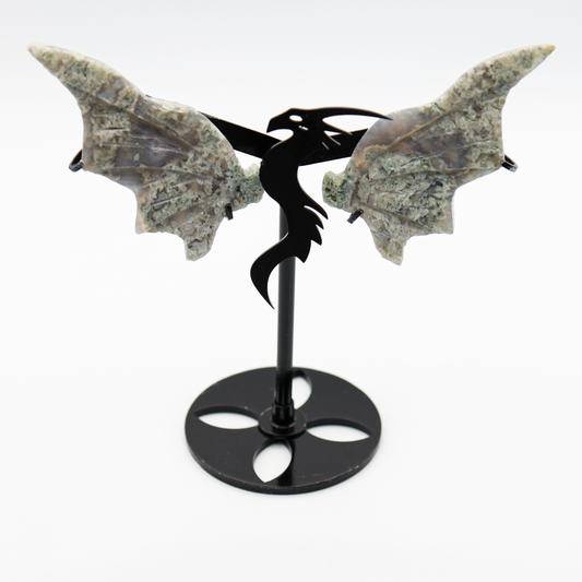 Moss Agate Dragon Wings