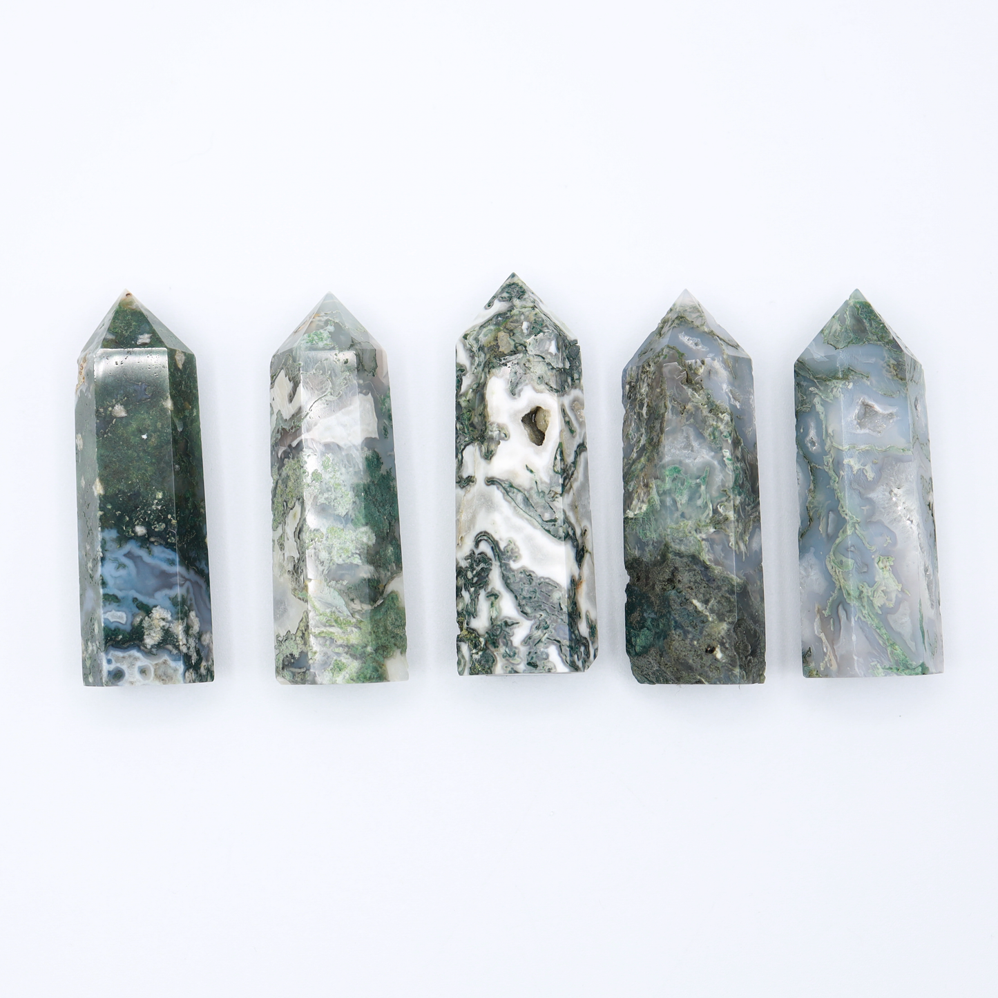 Medium Moss Agate Tower