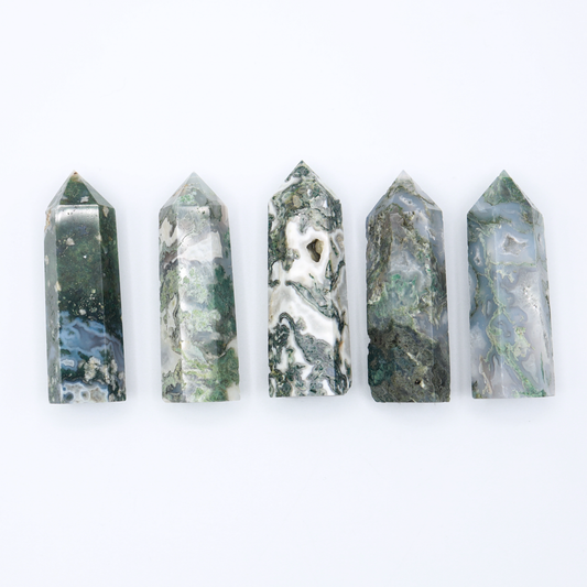 Medium Moss Agate Tower