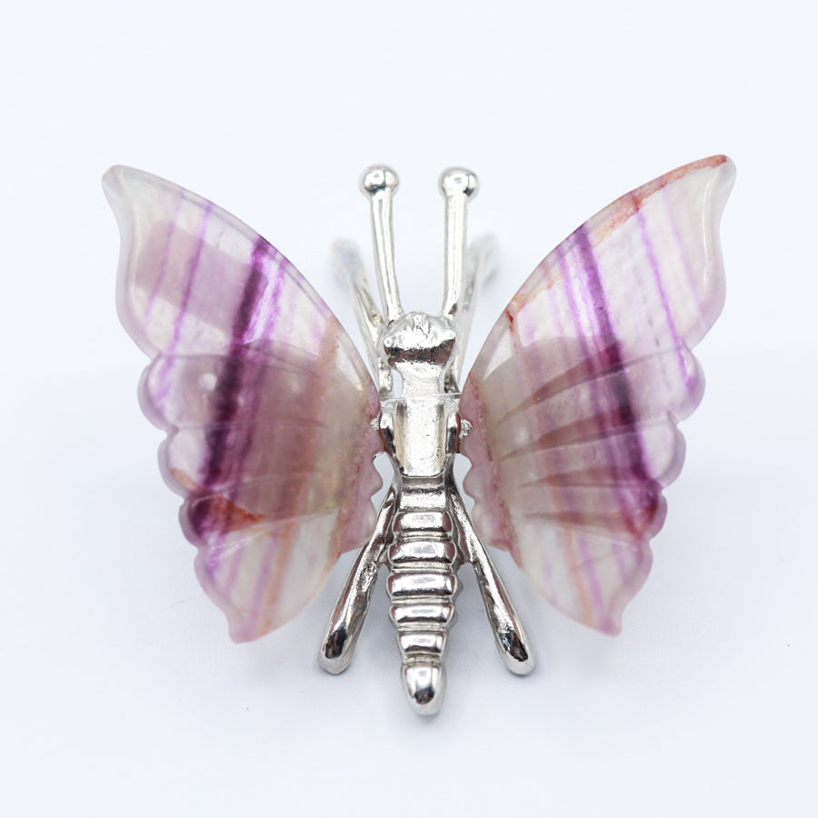 Rainbow Fluorite Freestanding Butterflies