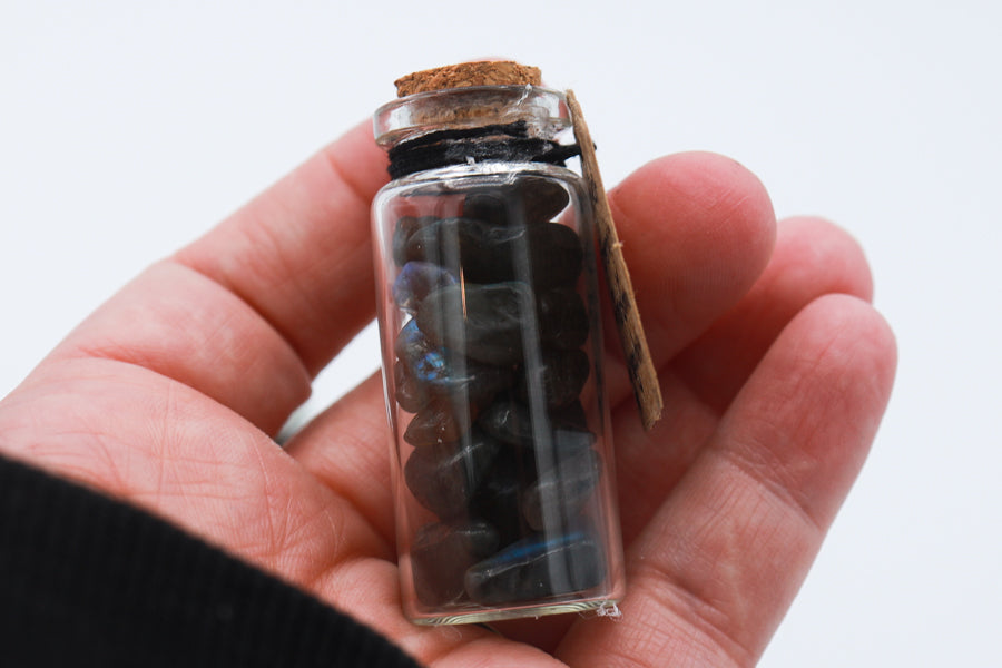 Labradorite Crystal Chip Jar