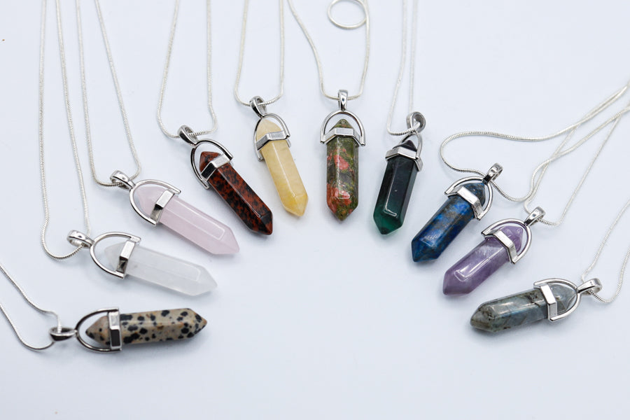 Double Terminated Crystal Pendant Necklace