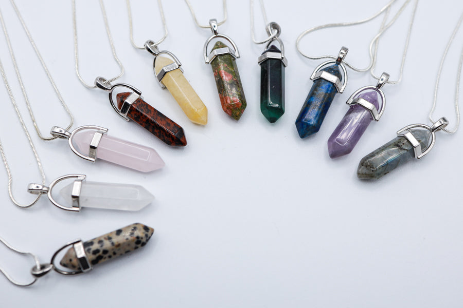 Double Terminated Crystal Pendant Necklace