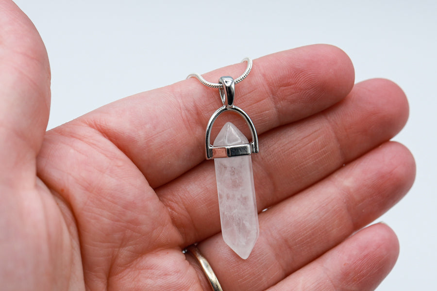 Double Terminated Crystal Pendant Necklace