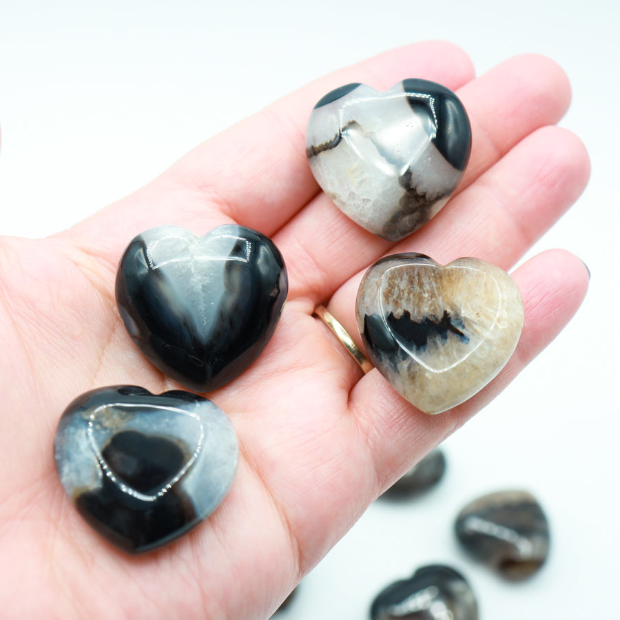 Black Agate Heart