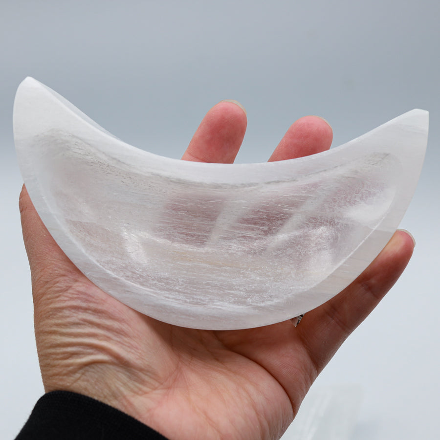 Selenite Moon Bowl