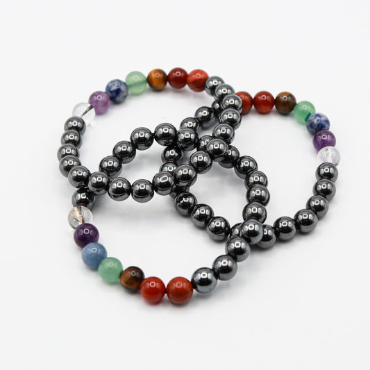 7 Chakra Bracelet with Hematite