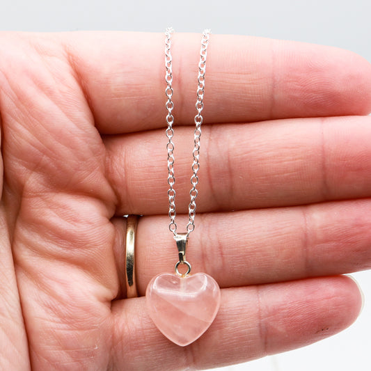 Rose Quartz Heart Necklace