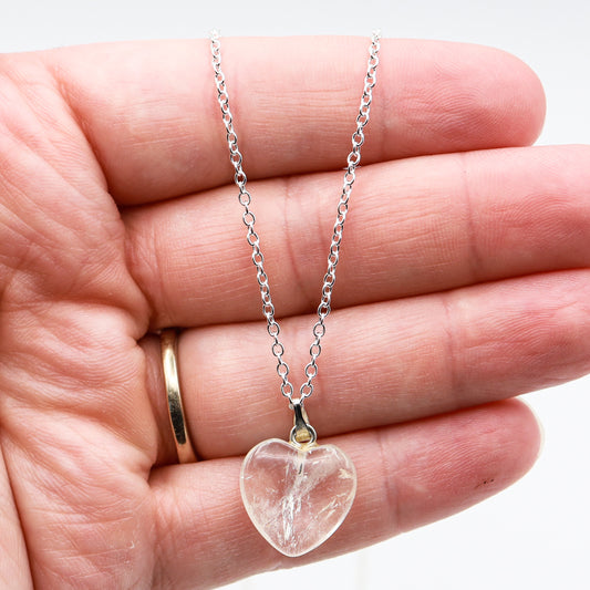 Clear Quartz Heart Pendant