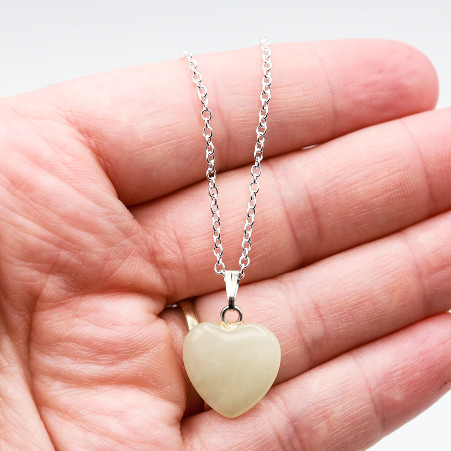 Pale Green Aventurine Heart Pendant