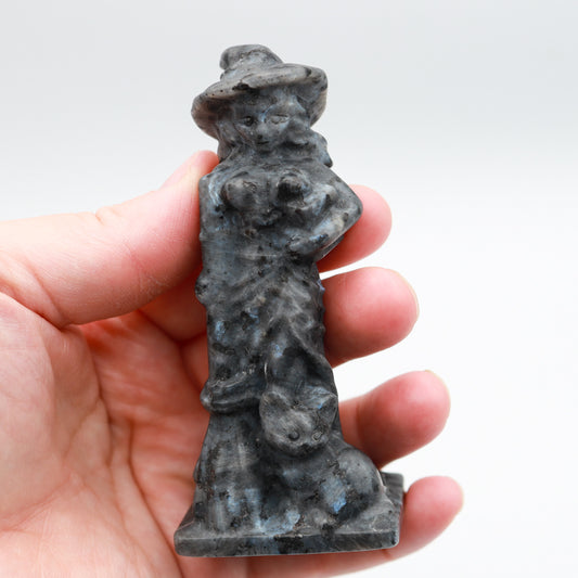 Larvikite Witch Carving