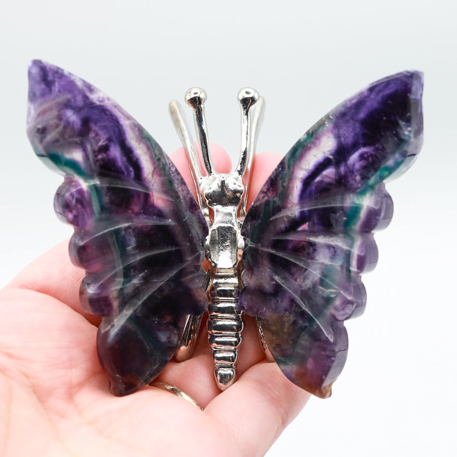 Rainbow Fluorite Freestanding Butterflies