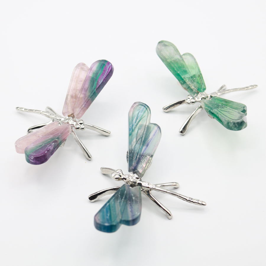 Rainbow Fluorite Freestanding Dragonfly