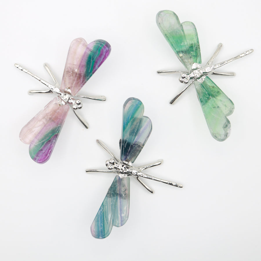 Rainbow Fluorite Freestanding Dragonfly