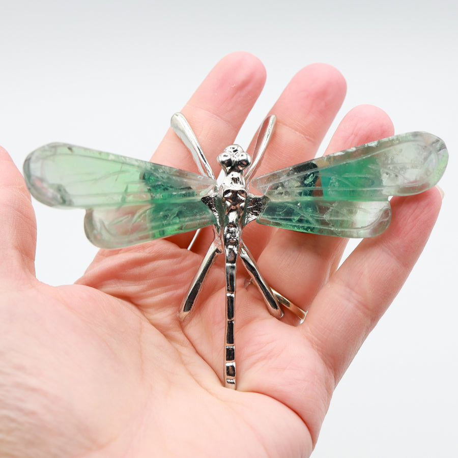 Rainbow Fluorite Freestanding Dragonfly