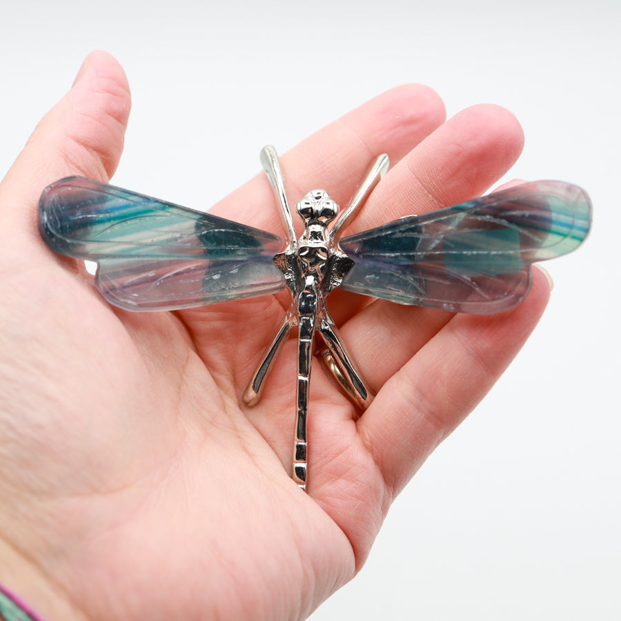 Rainbow Fluorite Freestanding Dragonfly