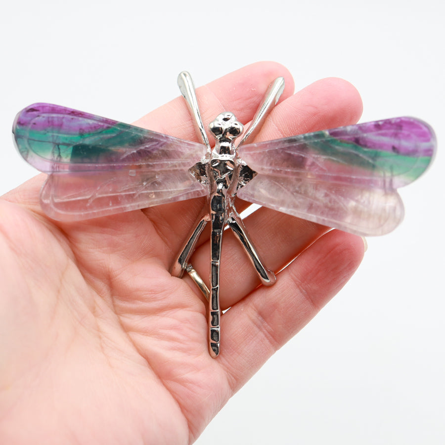 Rainbow Fluorite Freestanding Dragonfly