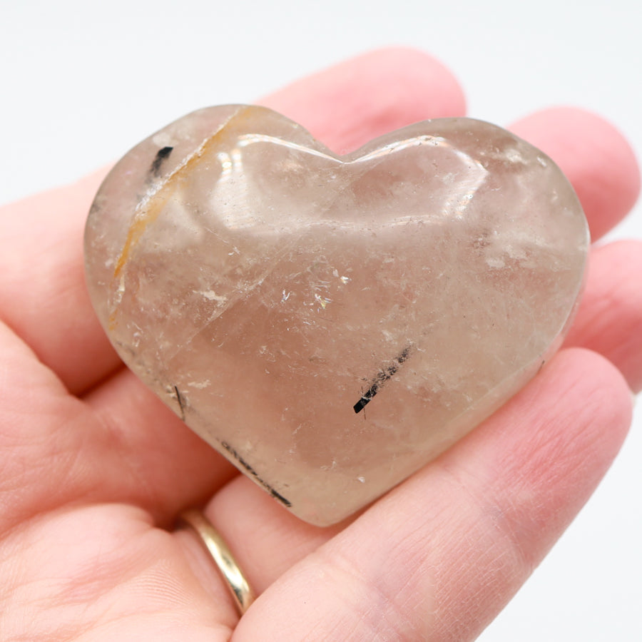 Tourmilated Quartz Heart