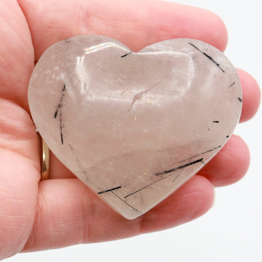 Tourmilated Quartz Heart