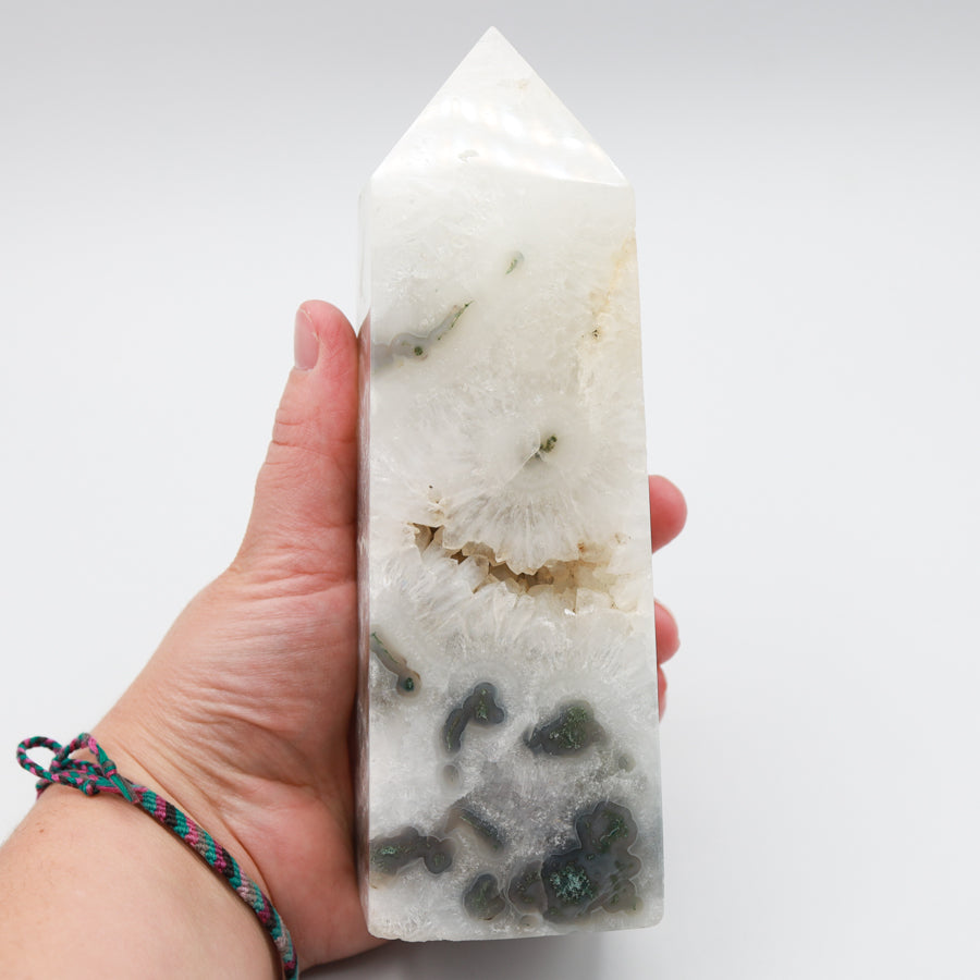 XXL Moss Agate Tower T163