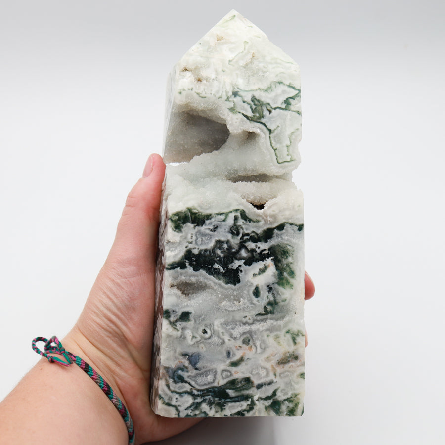 XXL Moss Agate Tower T164