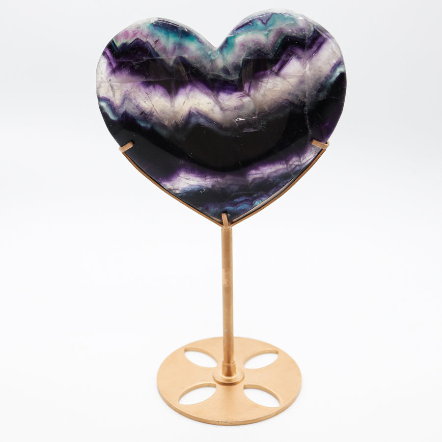 Rainbow Fluorite Heart on Stand